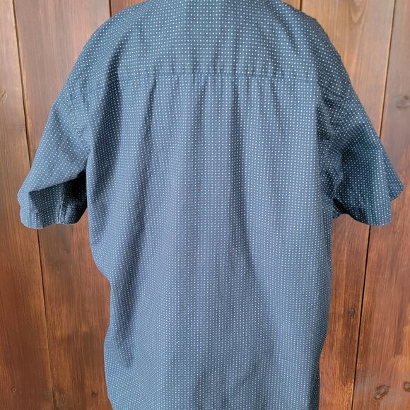 Craft + Flow Boys 14/16 Navy White Dot Short Sleeve Button-Up Shirt Large Cotton - Picture 5 of 9
